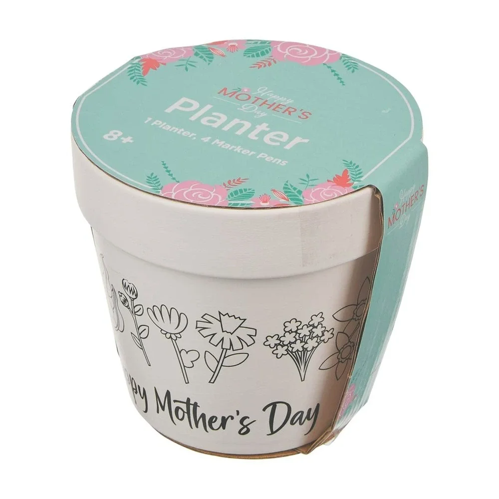 Happy Mother's Day DIY Planter Coloring Set Craft Gift Kit NEW